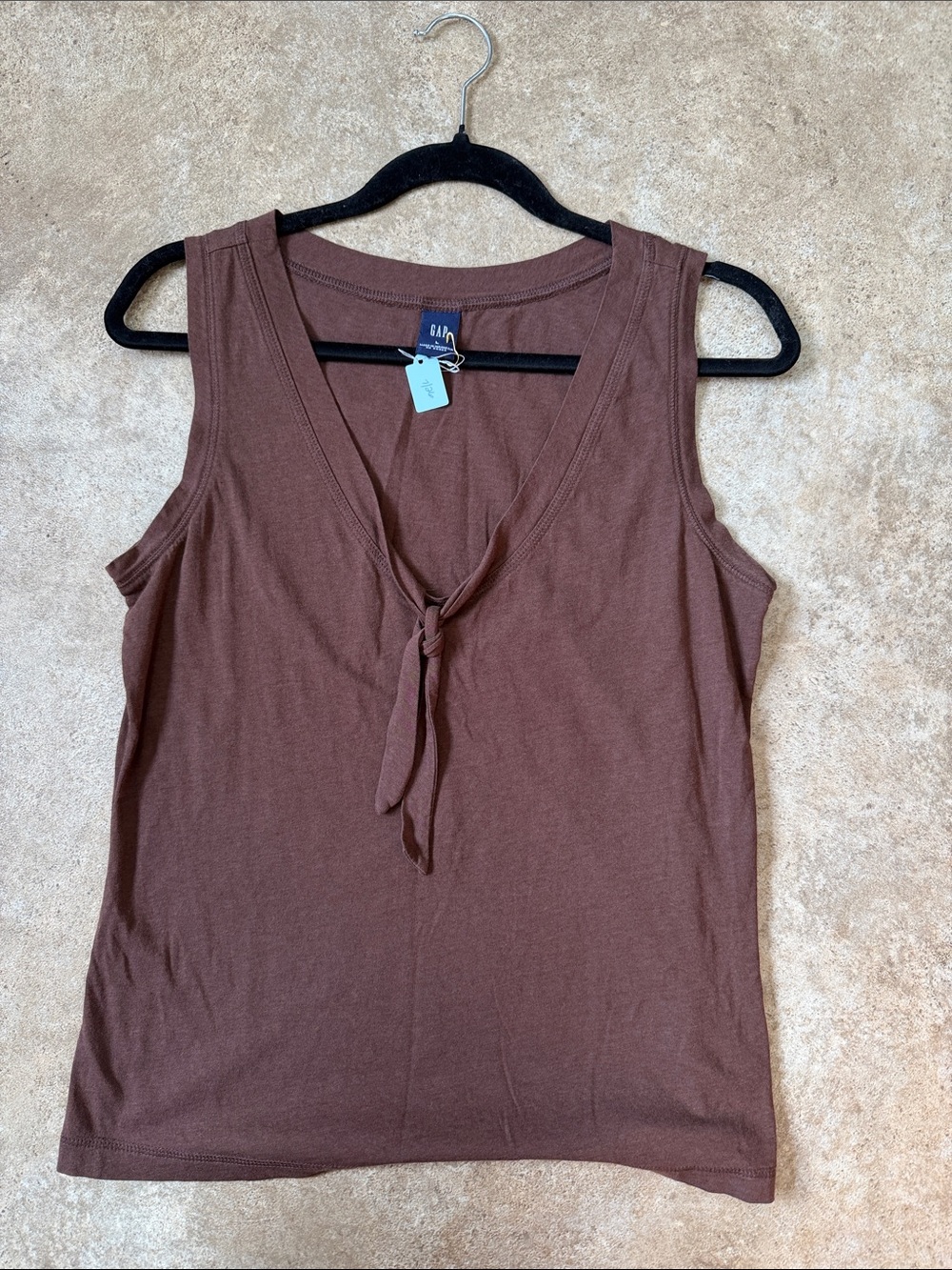 GAP Brown V-Neck Tie-Front Sleeveless Camisole